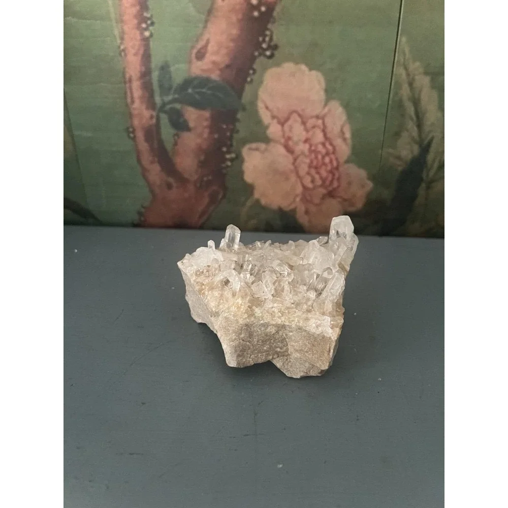 Natural Clear Quartz Crystal Cluster Rock on Matrix 3.5x2.5 Mineral Specimen